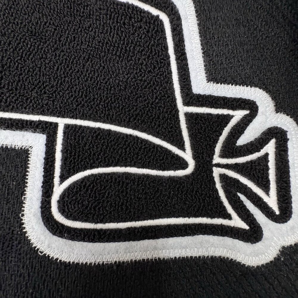 ASK YURSELF Banned Varsity Jacket Black White Men’s M Unisex Women’s XL Academia - Picture 11 of 16